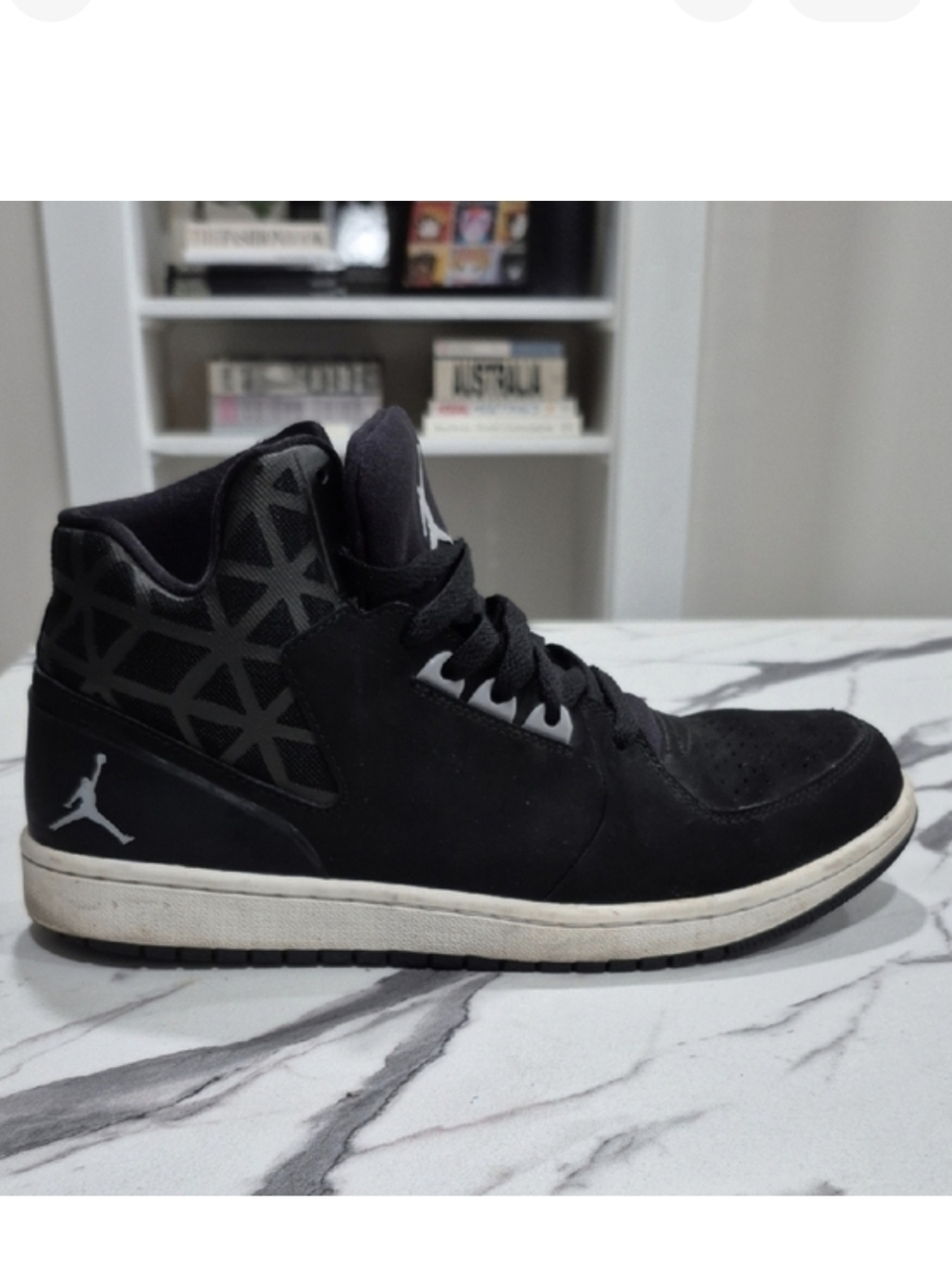 Nike Air Jordan 1 Flight 3 High Top Sneakers, Mens 10 Black Suede